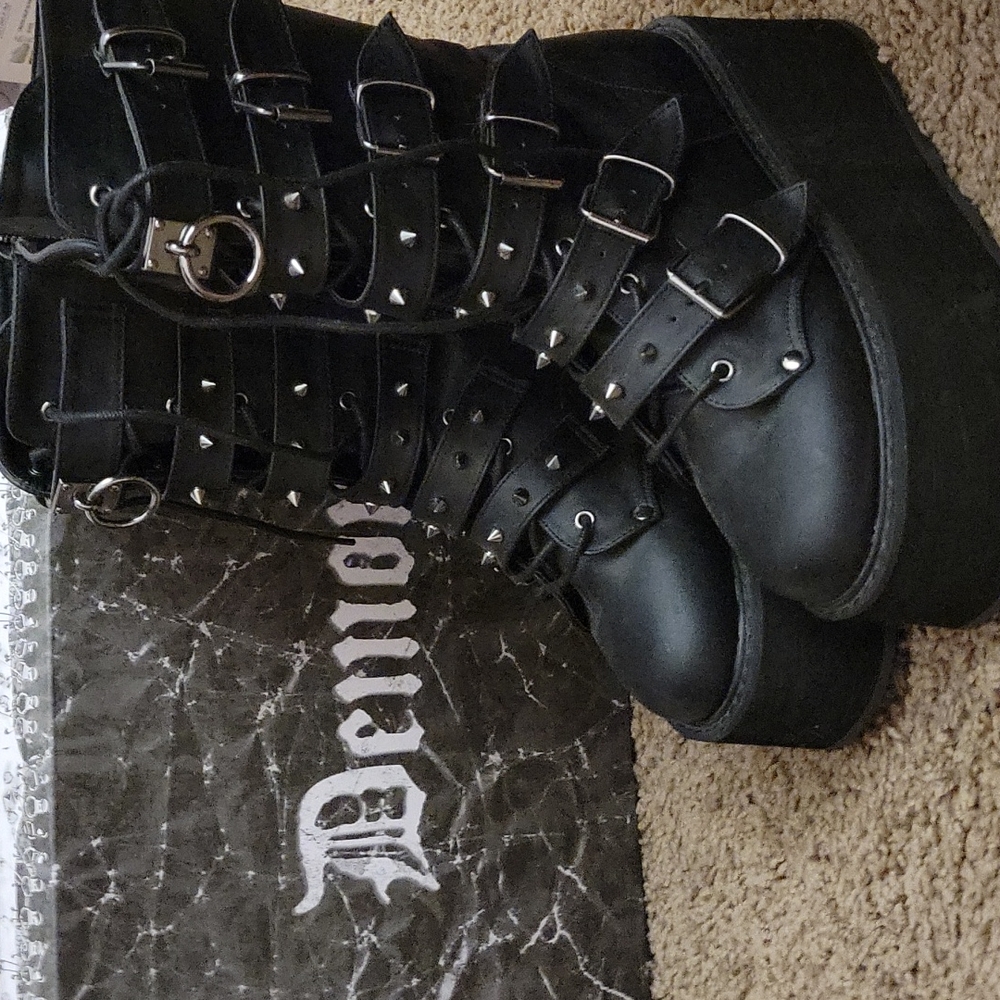Demonia Damned 225 Vegan Leather Platform Boots